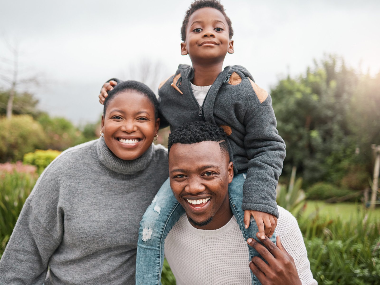 Black family having fun